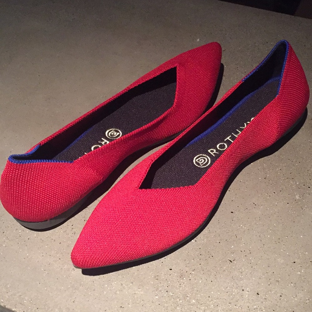 Rothy’s Chili Red Points size 10 Brand New!